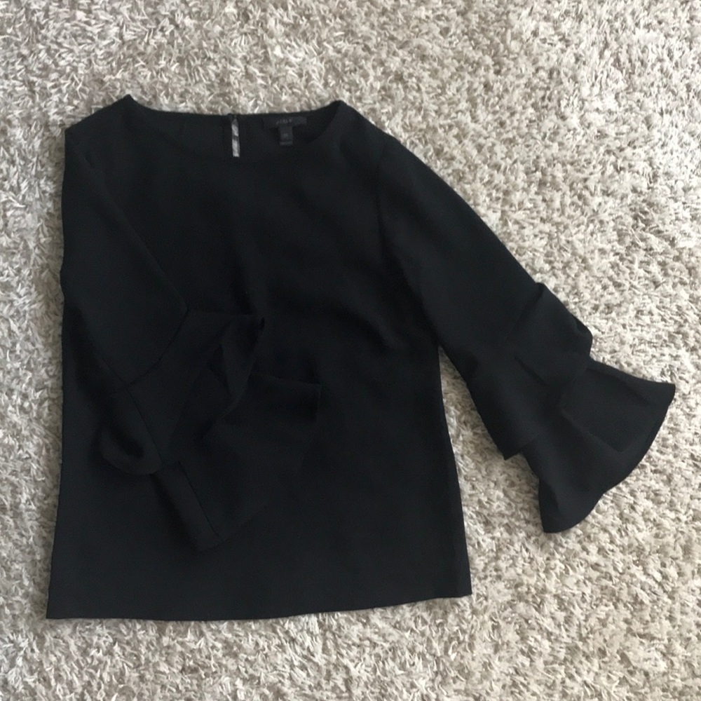 J crew Top Ruffle sleeves